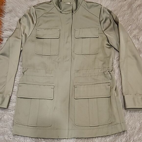 Chicos womens light sage green rayon sinched waist jacket size small - Picture 2 of 9